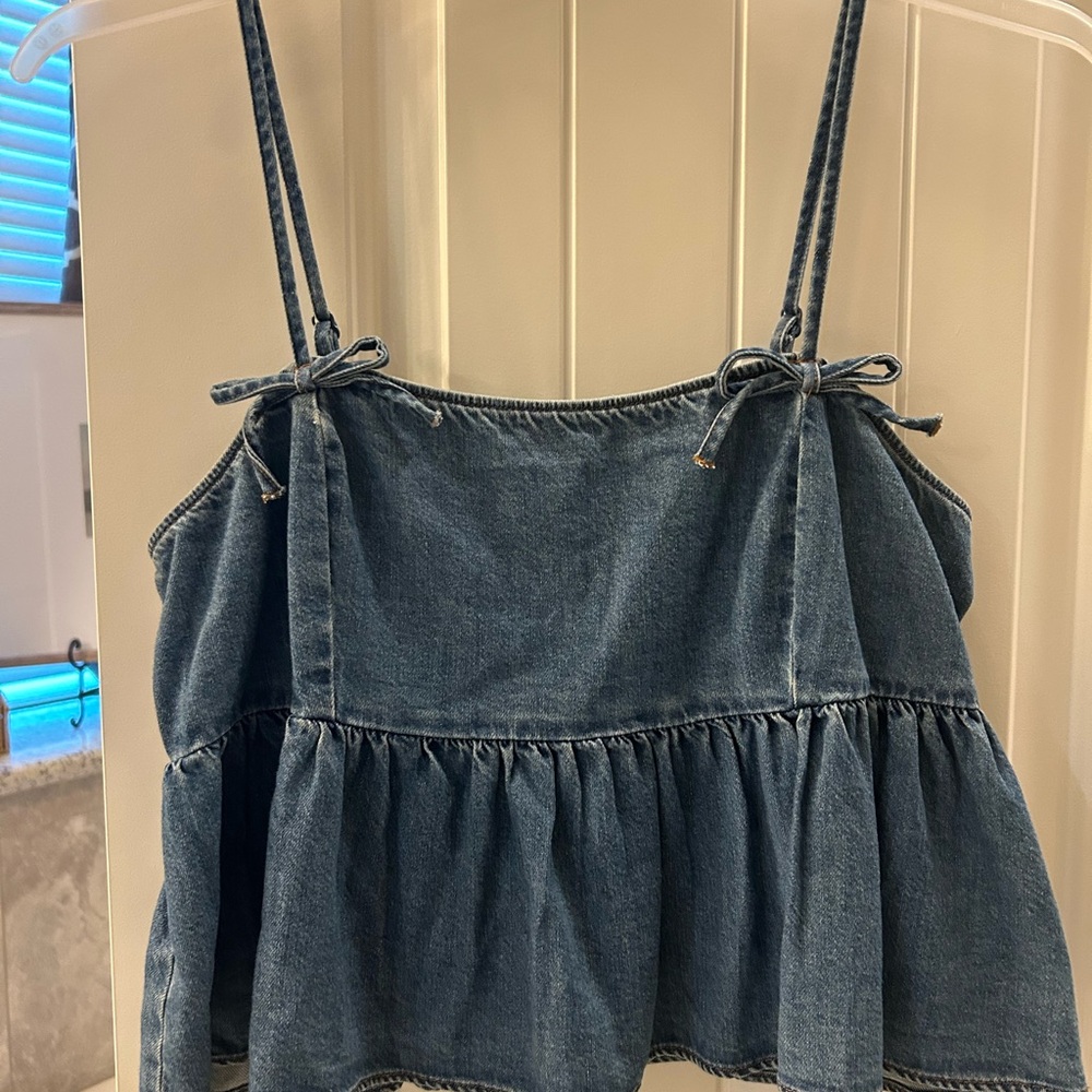 American Eagle Outfitters Blue Denim Camisole